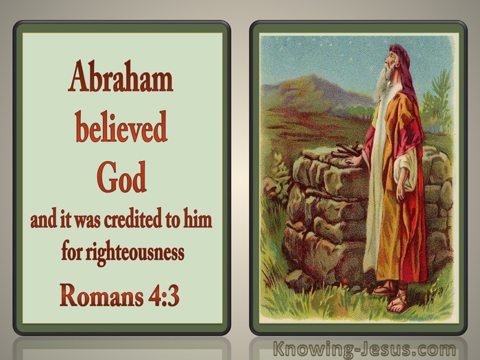 Romans 4:3 Abraham Believed God (red)