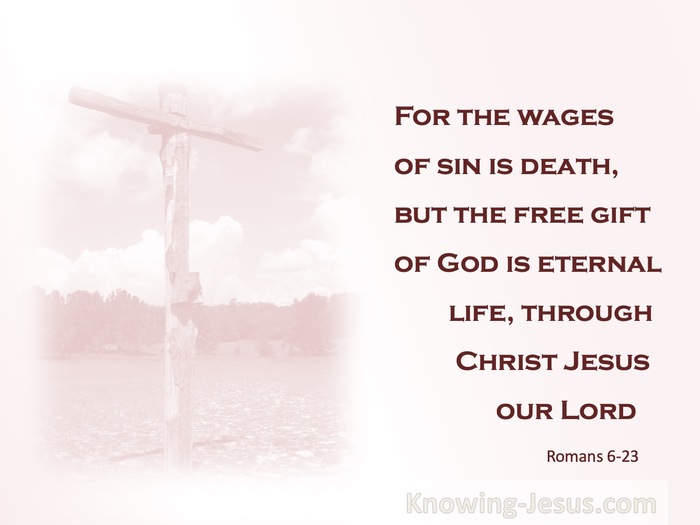 Romans 6:23 The Wages of Sin IS Death (pink)