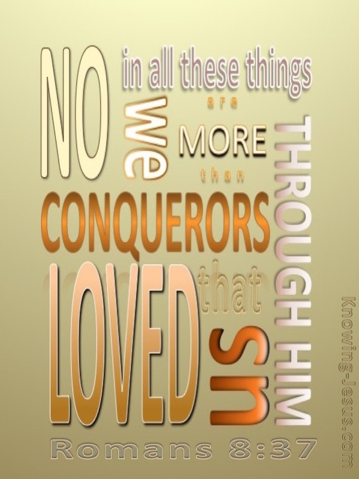 Romans 8:37 We Are More Than Conquerors (orange)