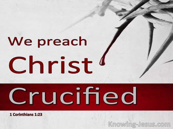 1 Corinthians 1:23 We Preach Christ Crucified (red)