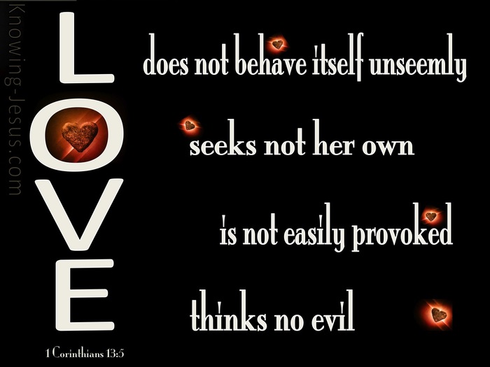 1 Corinthians 13:5 Love Thinks No Evil (black)