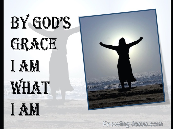 1 Corinthians 15:10 By God's Grace I Am What I Am (navy)