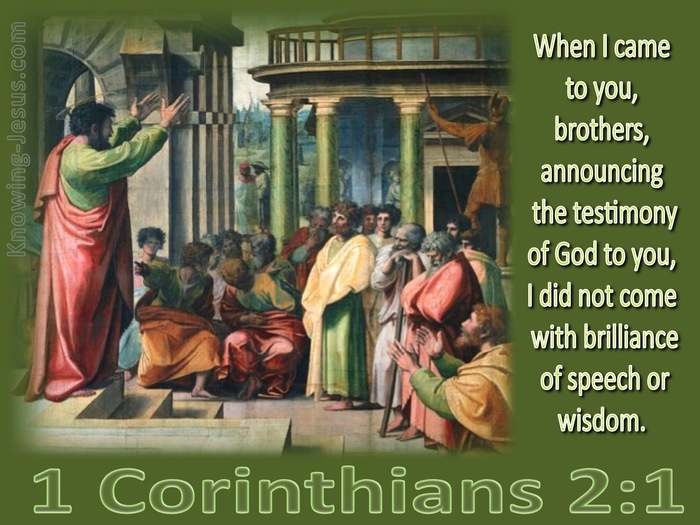 1 Corinthians 2:1 Testimony Of God (green)