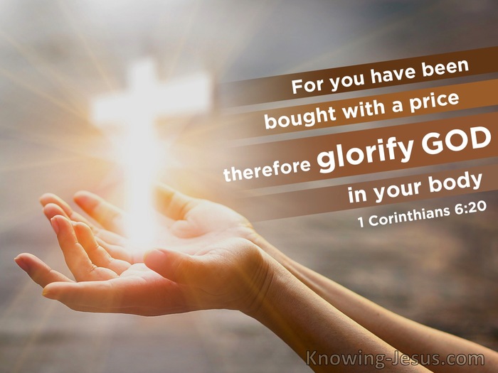 1 Corinthians 6:20 You Have Been Bought With A Price So Glorify God (beige)