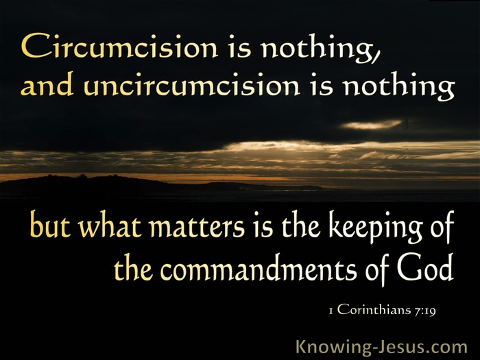 1 Corinthians 7:19 Circumcision : UnCircumcision Are Nothing But Keeping God's Commandments (black)