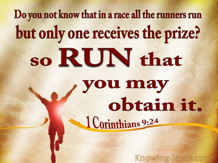 1 Corinthians 9:24 Run To Win (brown)