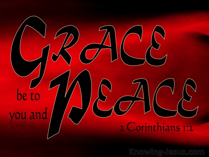 2 Corinthians 1:2 Grace Be To You And Peace (red)