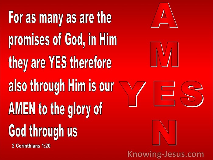 2 Corinthians 1:20 Yes In Him And Amen (red)