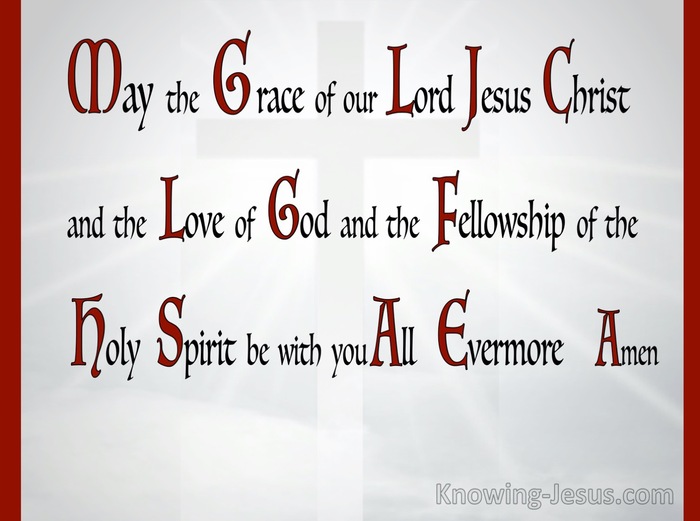2 Corinthians 13:14 Grace Love And Fellowship (gray)