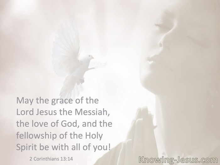 2 Corinthians 13:14 The Grace Of The Lord Jesus, The Love Of God And Fellowship Of The Holy Spirit (beige)