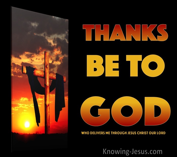 2 Corinthians 2:14 Thanks Be To God Who Delivers Us Through Jesus Christ (black)