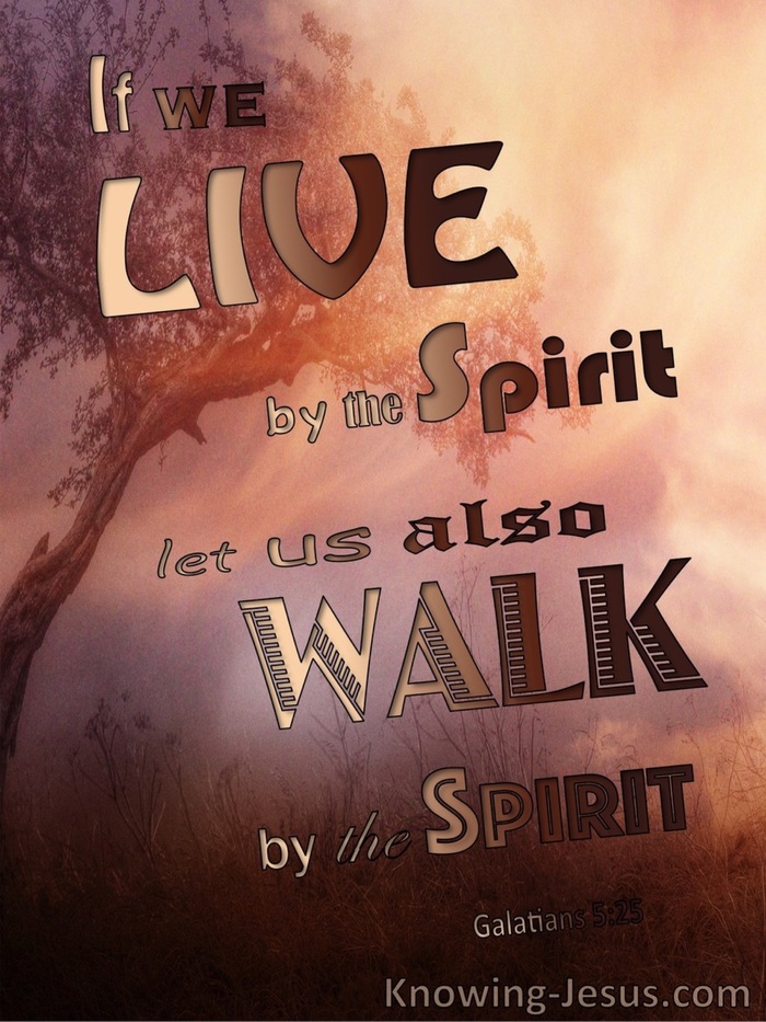 Galatians 5:25 Live And Walk By The Spirit (brown)