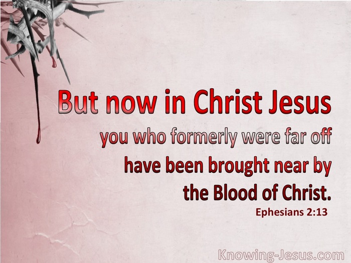 Ephesians 2:13 Brought Near By The Blood Of Christ (pink)