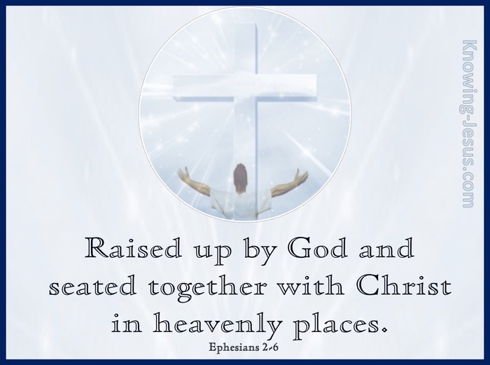 Ephesians 2:6 Raised Up With Christ (navy)