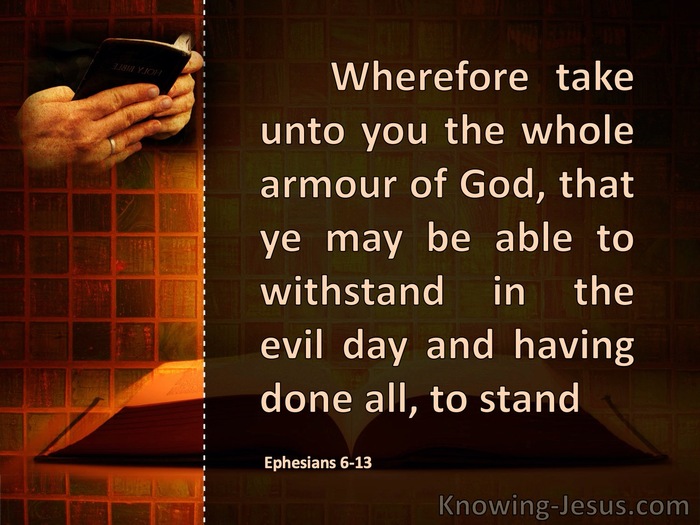 Ephesians 6:13,18 Take Up The Full Armour Of God (orange)