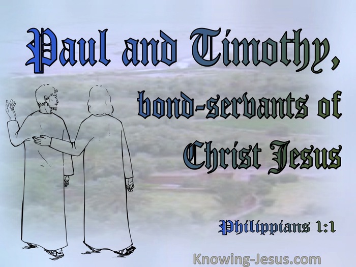 Philippians 1:1 Paul And Timothy Bond:Servants (blue)