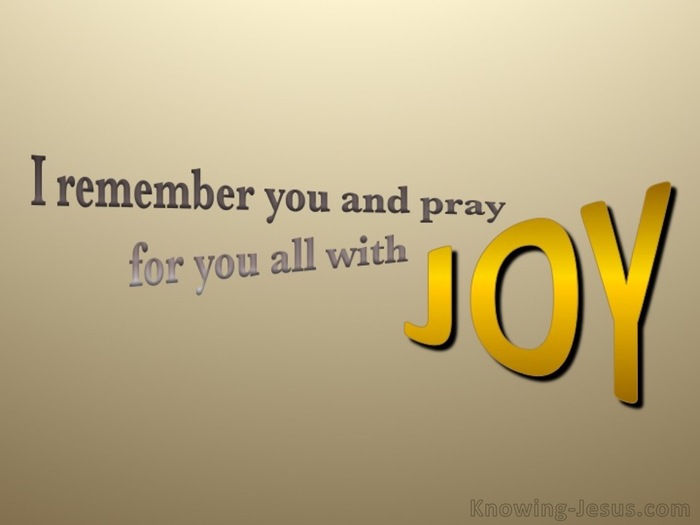 Philippians 1:3 I Pray For You With Joy (beige)