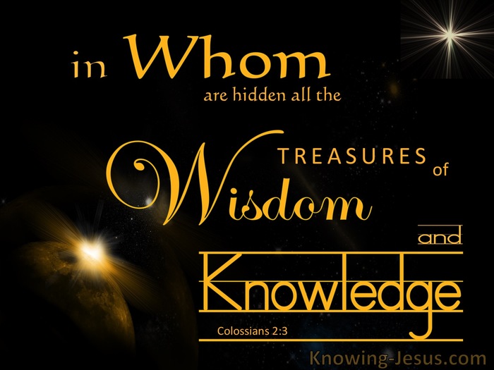 Colossians 2:3 Treasures Of Wisdom And Knowledge (black)