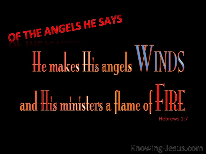 Hebrews 1:7 He Makes His Angels Winds And Flames Of Fire (blue)
