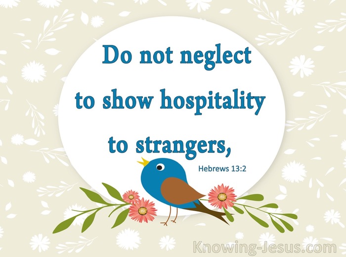 Hebrews 13:2 Show Hospitality To Strangers (blue)