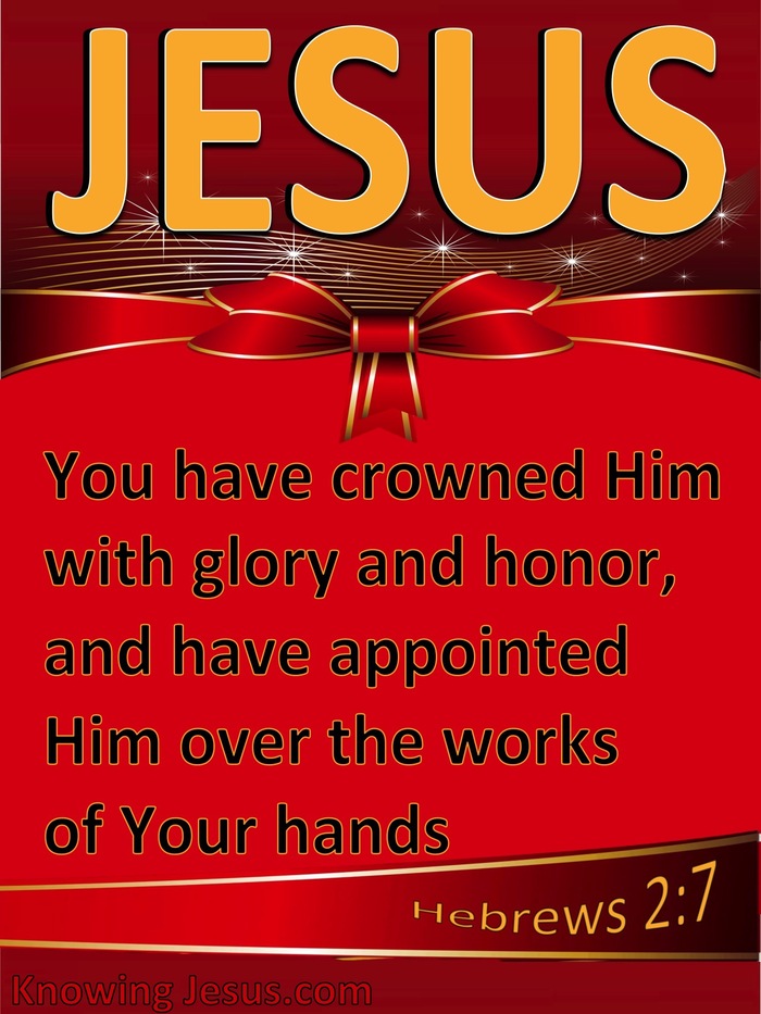 Hebrews 2:7 Crowned With Honour And Glory (red)  