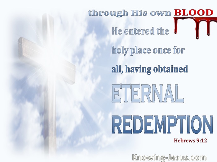 Hebrews 9:12  Through His Own Blood (blue)