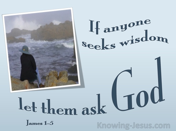 James 1:5 If Anyone Seeks Wisdom Then Ask God (blue)