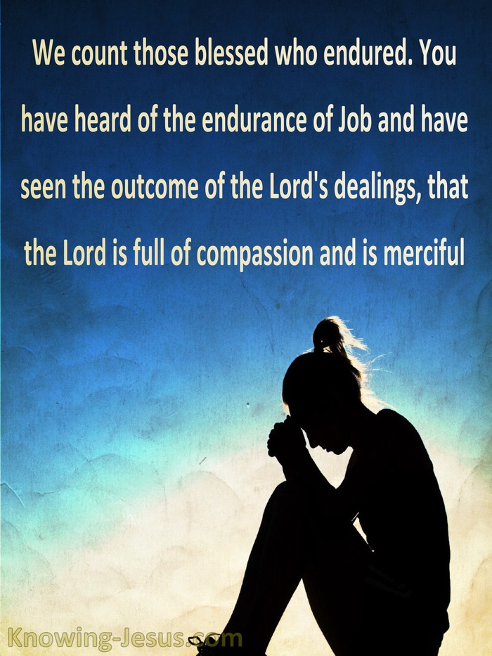 James 5:11 The Lord Is Full Of Compassion And Merciful (blue)