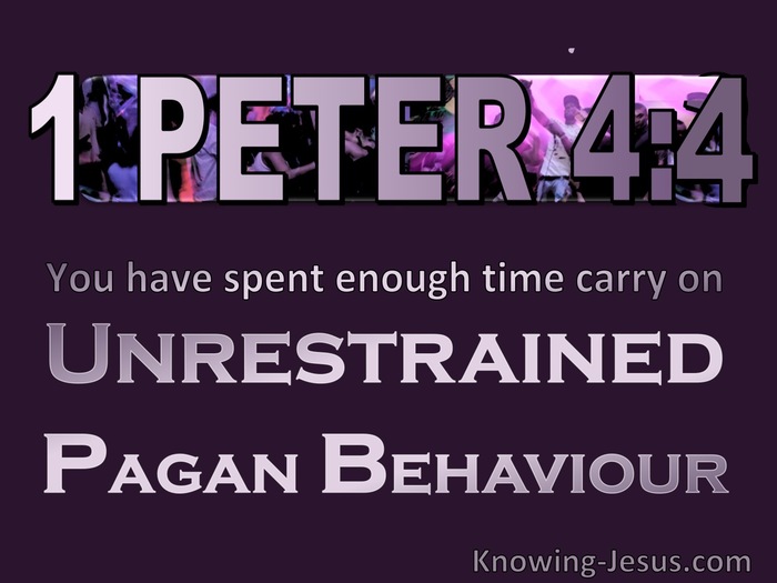 1 Peter 4:4 Enough Time Spent On Unrestrained Behaviour (pink)