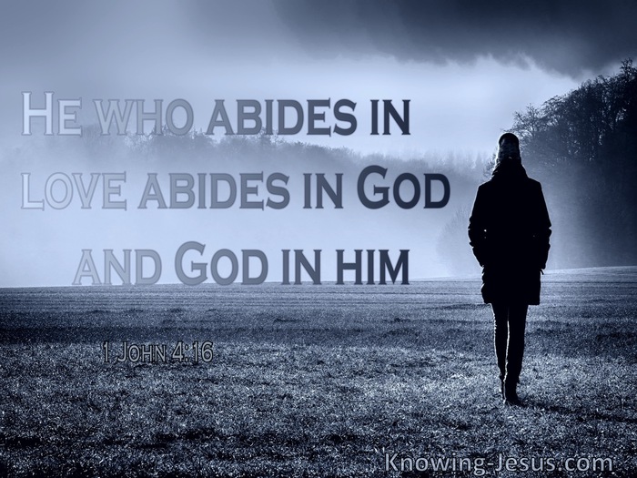 1 John  4-16 He Who Abides In Love Abides In God And  God In Him (gray)