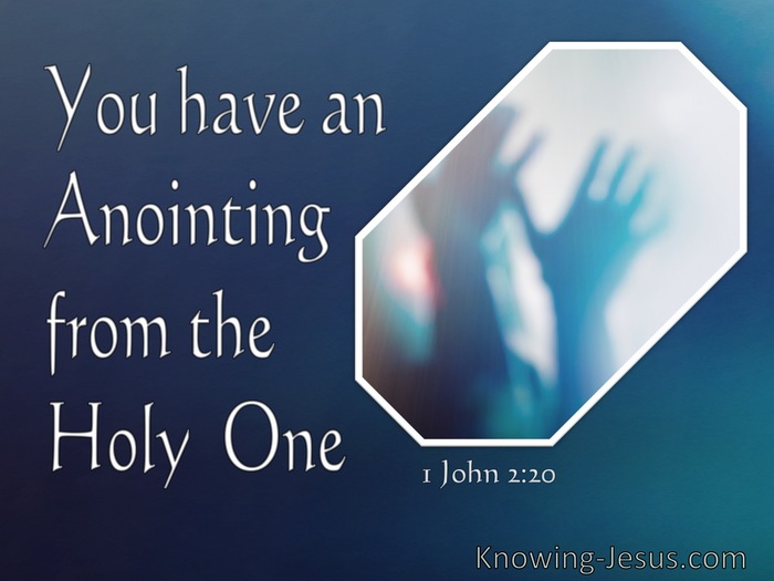 1 John 2:20 You Have An Anointing From The Holy One (navy)
