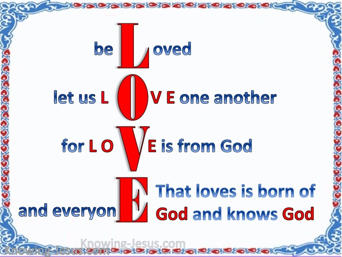 1 John 4:7 Beloved Let Us Love One Another (blue)