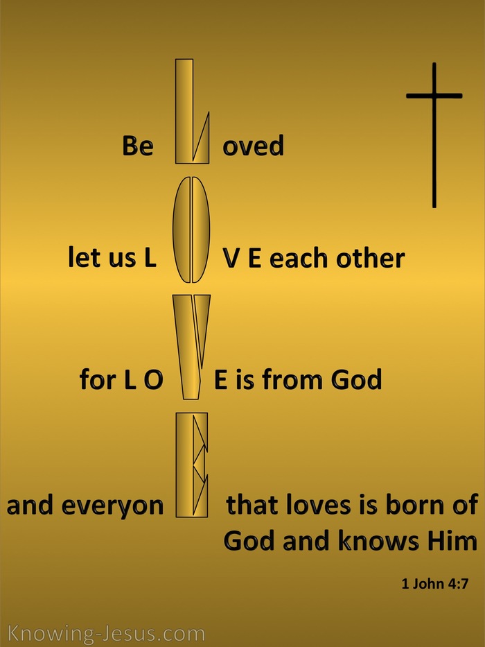 1 John 4:7 Beloved Let Us Love One Another (gold)