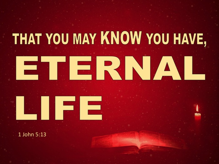 1 John 5:13 That Ye Know Ye Have Eternal Life (red)