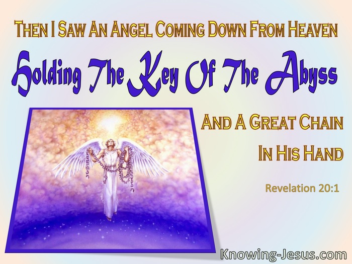 Revelation 20:1 The Angel With Key To Abyss (purple)