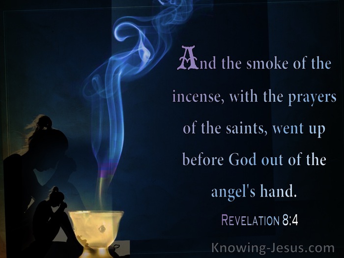 Revelation 8:4 The Smoke Of The Incense With The Prayers Of The Saints (black)