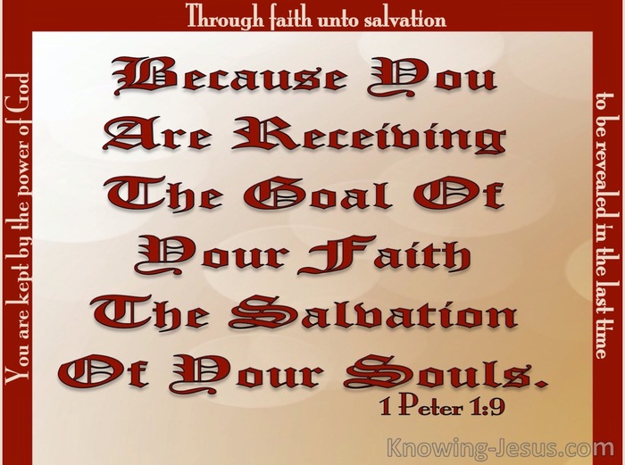 1 Peter 1:9 The Goal Of You Faith (red)