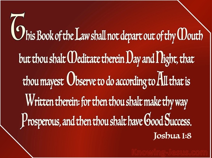 Joshua 1:8 Meditate on Gods Word (maroon)