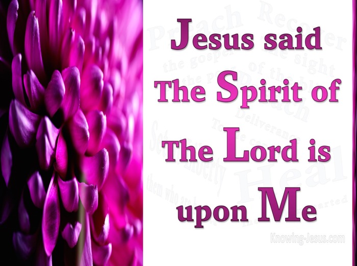 Luke 4:18 The Spirit Of The Lord Is On Me (purple)