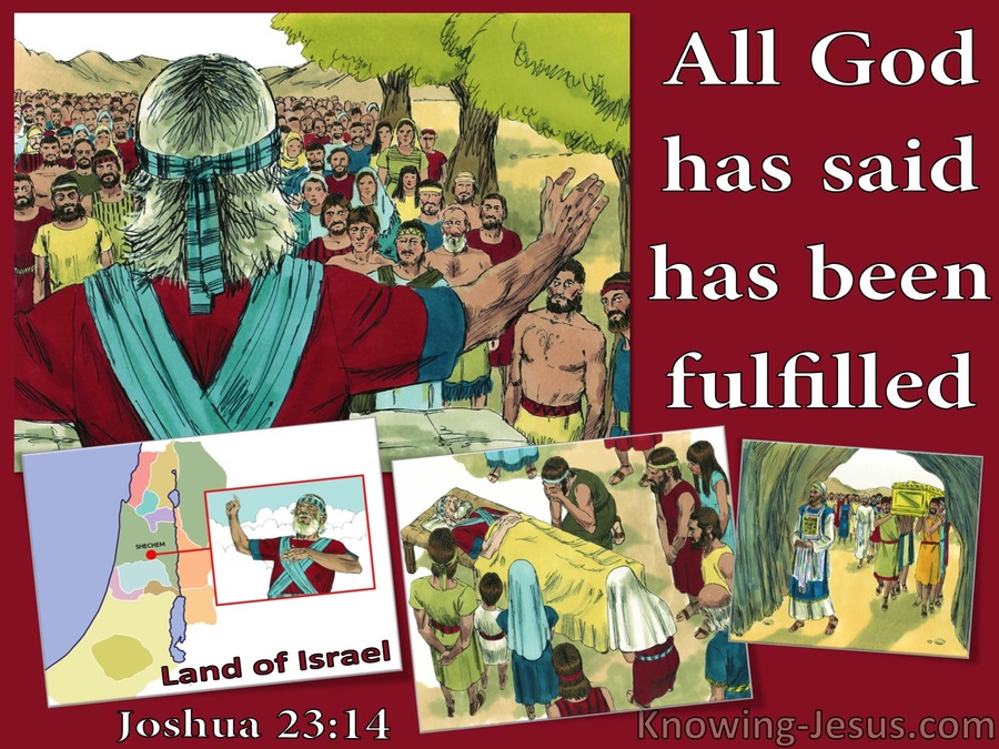 Joshua 23:14 God's Word Has Been Fulfilled (red)