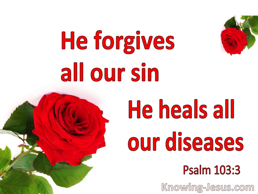 Forgiveness and Healing Psalm 103: 3 Sticker by Fe-En-Cristo