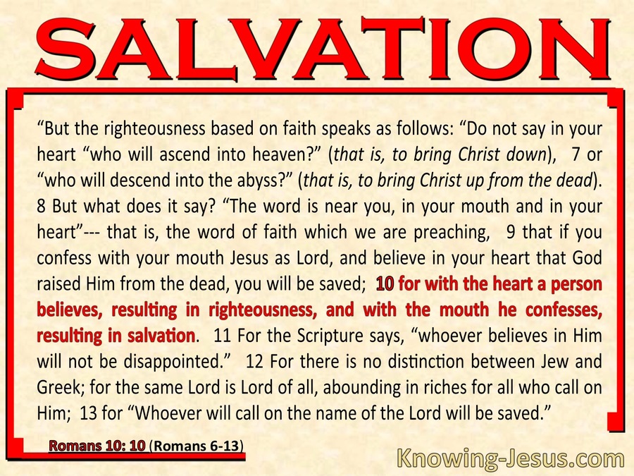 Romans 10:10 Righteousness and Salvation (pink)