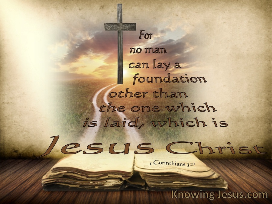 1 Corinthians 3:11 No Other Foundation Than Jesus Christ (beige)