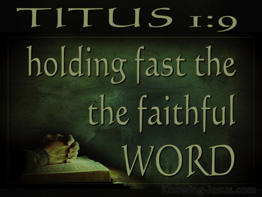 Verse of the day of Titus 1:9. 
